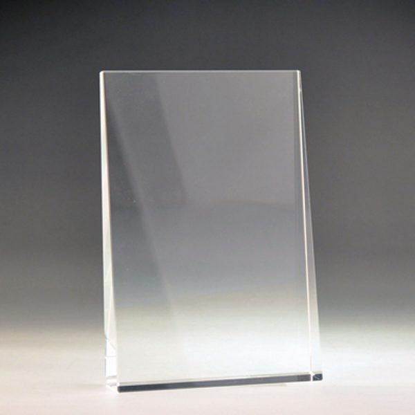 Blank crystal wedge award by Etchcraft