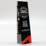 Brick Rescue 2018 Tall Crystal Wedge Award by Etchcraft